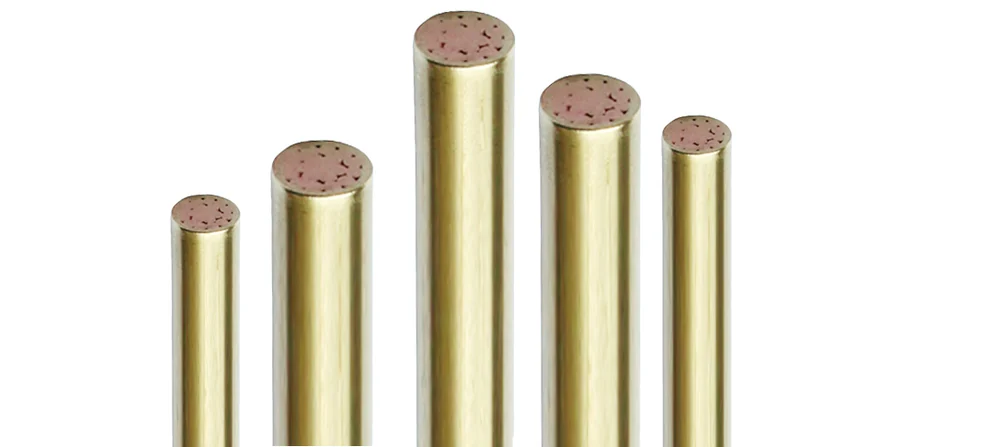 S-DH through-type grounding wire: cut ends showing the stranded copper conductor inside the seamless alloy sheath